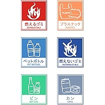 Amazon.co.jp: Aoouik ゴミ分別ステッカー 6枚セット11.5cmx10cm